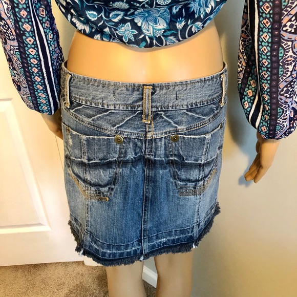 Armor Jeans Distressed Mini Skirt - Picture 1 of 8